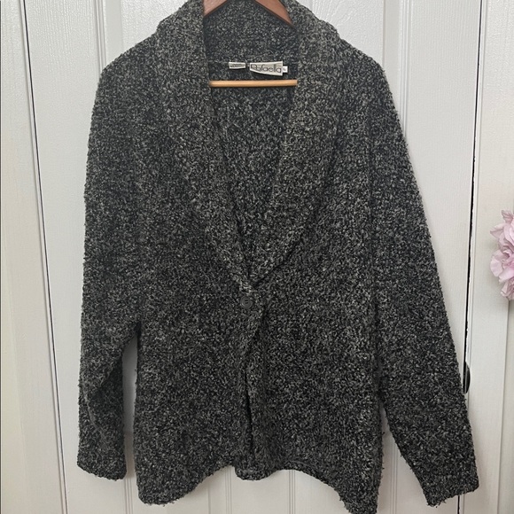 Eileen Fisher Sweaters - Charcoal Knit Cardigan Gray and Black Size Large